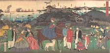 Foreigners Visiting the Famous Site of Mt. Gongen in Kanagawa, 2nd month, 1861. Creator: Yoshikazu