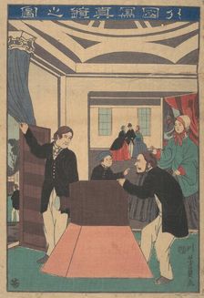 Foreigners Employing a Camera, 11th month, 1860. Creator: Yoshikazu