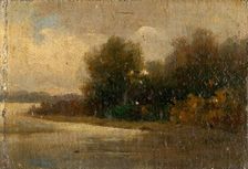 Forest by a river, 1890-1900. Creator: Felicián Moczik