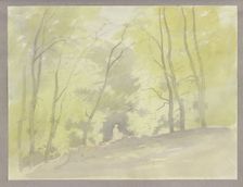 Forest clearing, a female figure in the center, c1856. Creator: Carl Theodor Reiffenstein