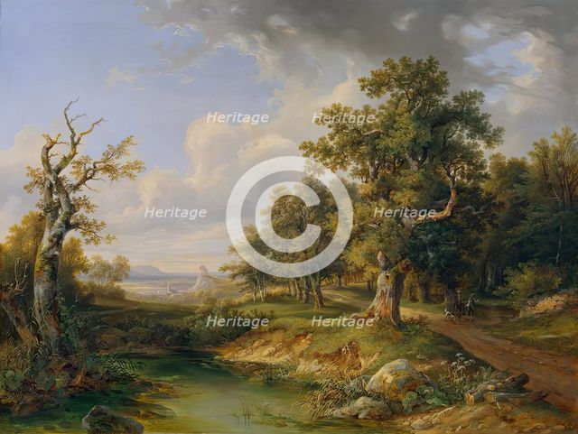 Forest excursion near Mödling, 1850. Creator: Josef Altenkopf.