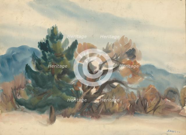 Forest edge in autumn, 1933. Creator: Zolo Palugyay.