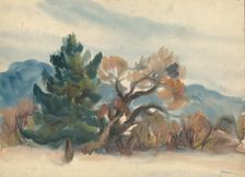 Forest edge in autumn, 1933. Creator: Zolo Palugyay