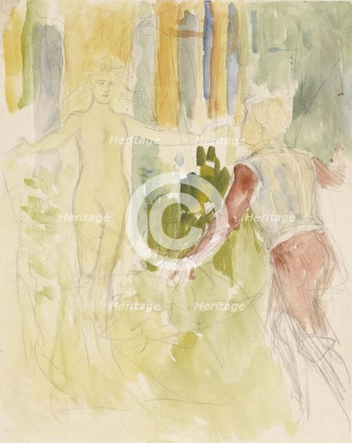 Forest elf, composition draft, c1890s. Creator: Albert Edelfelt.