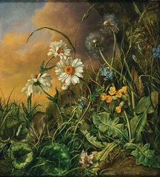 Forest ground with daisies, primroses and dandelions, 1858. Creator: Petter, Franz Xaver (1791-1866)