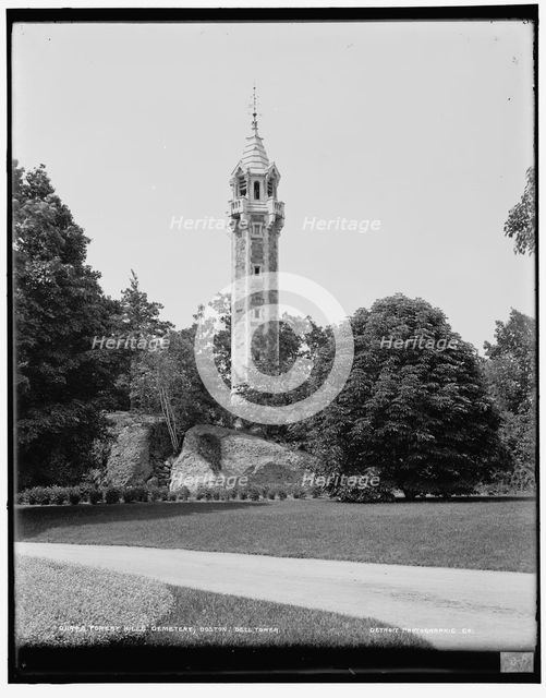 Forest Hills Cemetery, Boston, bell tower, between 1890 and 1901. Creator: Unknown.