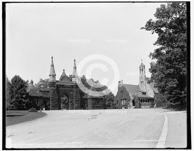 Forest Hills Cemetery, Boston, main entrance, between 1890 and 1901. Creator: Unknown.
