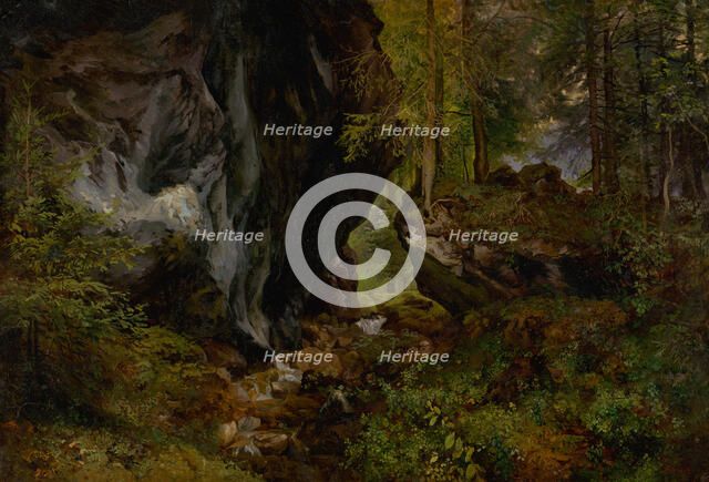 Forest interior, 1845-1860. Creator: Alexander Brodszky.