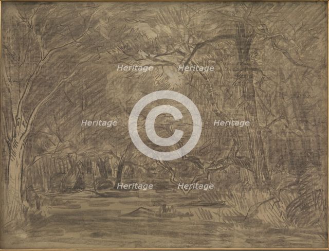Forest Interior, 1865. Creator: Theodore Rousseau.
