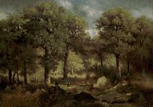 Forest Interior at Fontainebleau; Inside the Forest from Fontainebleau, 1855. Creator: Narcisse Virgile Diaz de la Pena