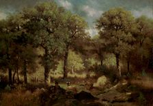 Forest Interior at Fontainebleau; Inside the Forest from Fontainebleau, 1855. Creator: Narcisse Virgile Diaz de la Pena