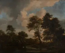 Forest Lake with two Swans, c1660-1665. Creator: Jacob van Ruisdael