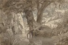 Forest landscape, 1832. Creator: Johann Wilhelm Schirmer