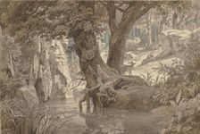Forest landscape, 1832. Creator: Johann Wilhelm Schirmer