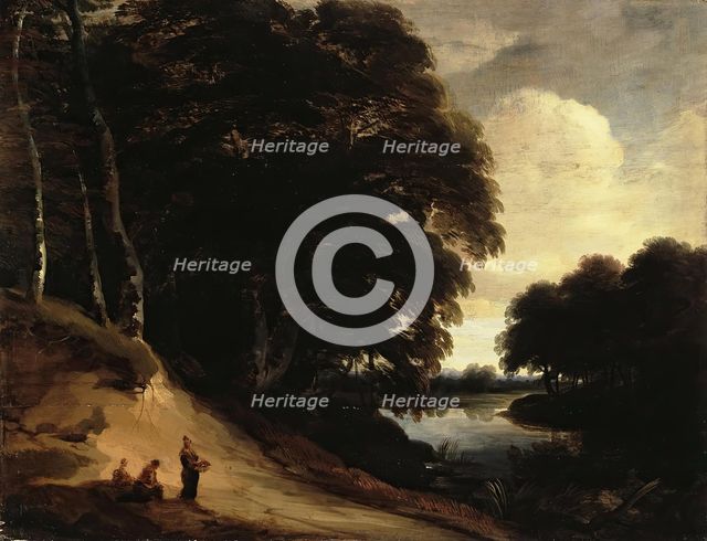 Forest Landscape with a River, 1650. Creator: Lodewijk de Vadder.