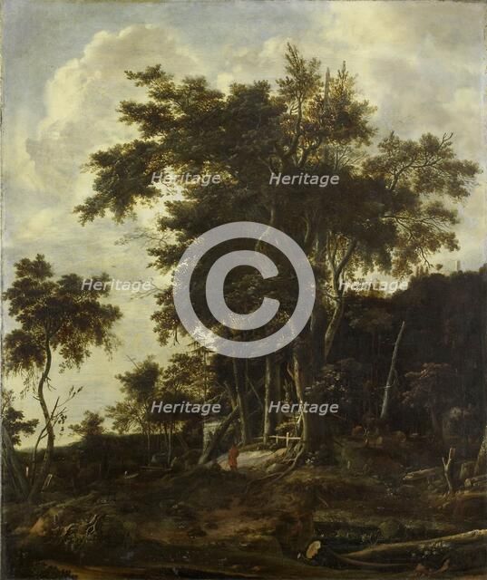 Forest landscape with a woodsman's shed, 1650-1692. Creator: Roelant Roghman.