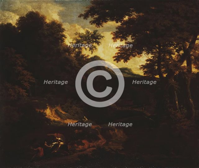 Forest Landscape with Figures by the Road, 1695. Creator: Cornelis Huysmans.