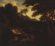 Forest Landscape with Figures by the Road, 1695. Creator: Cornelis Huysmans
