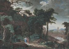 Forest landscape with figures, late 17th-early 18th century. Creator: Pierre Antoine Patel