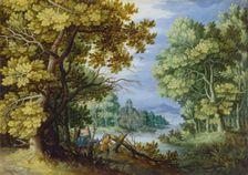 Forest Landscape with Flight into Egypt, c1600. Creator: Jan Brueghel the Elder