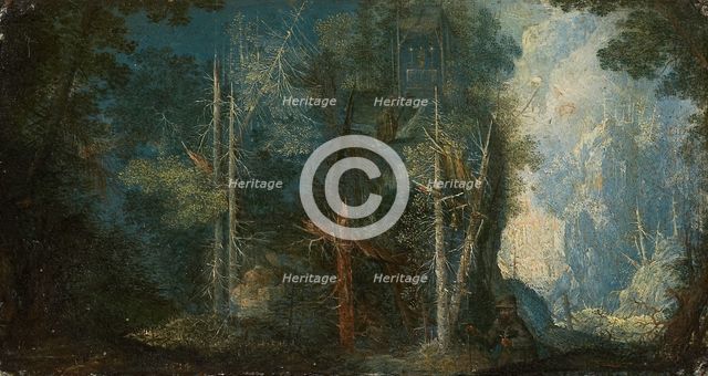Forest Landscape with Hermitage, 1614. Creator: Pieter Stevens.