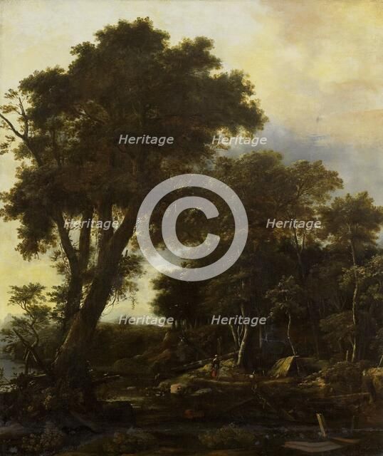 Forest landscape with lean-to, 1650-1692. Creator: Roelant Roghman.