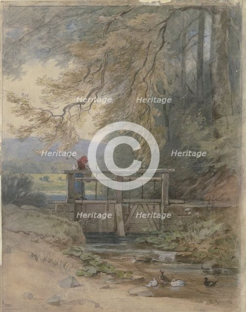 Forest landscape with weir, c1840-1890s. Creator: Philipp Rumpf.