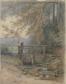 Forest landscape with weir, c1840-1890s. Creator: Philipp Rumpf