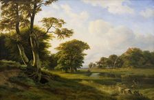 Forest landscape at Hellebæk - Autumn, 1841. Creator: Johann Hermann Carmiencke