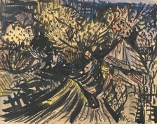 Forest landscape in autumn, 1940-1944. Creator: Arnold Peter Weisz-Kubincan