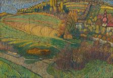 Forest landscape in autumn, 1909-1914. Creator: Konstantín Kövári-Kacmarik