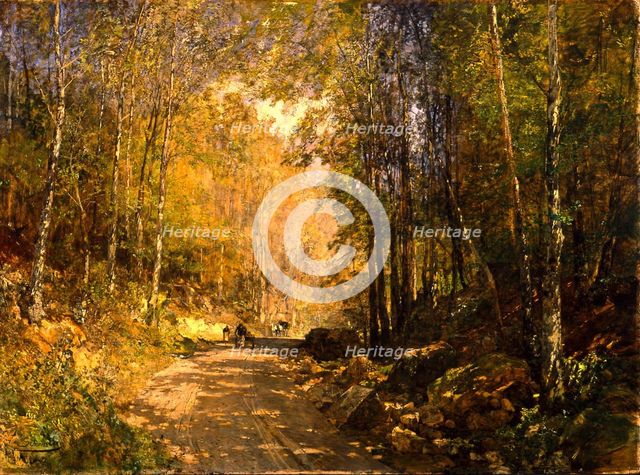 Forest Lane near Schärfling, 1890. Artist: Schindler, Emil Jakob (1842-1892)