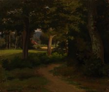 Forest path, landscape exercise, 1856. Creator: Werner Holmberg