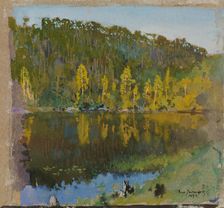 Forest Pond, Landscape Study, 1894. Creator: Eero Jarnefelt