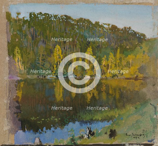 Forest Pond, Landscape Study, 1894. Creator: Eero Jarnefelt.