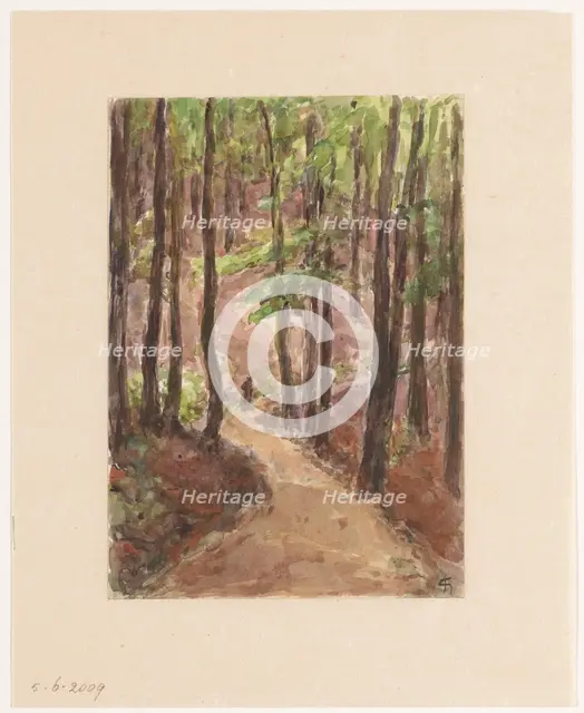 Forest road through the hills at Baden-Baden, 1907. Creator: Carel Nicolaas Storm.