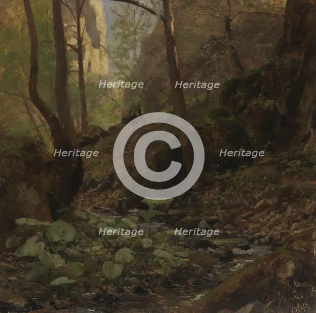 Forest Study, 1842. Creator: Hans Gude.