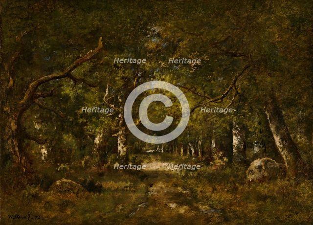 Forest Scene, 1874. Creator: Narcisse Virgile Diaz de la Pena.