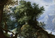 Forest Scene with Hunters, c1593. Creator: Jan Brueghel the Elder
