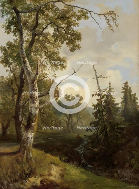 Forest view at Wolfheze, 1860-1890.  Creator: Johannes Warnardus Bilders.