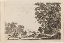 Forest with Deer Hunt, 1642. Creator: Stefano della Bella