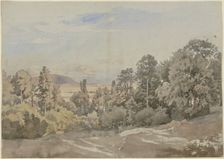 Forest with distant view, mid-19th century. Creator: Johann Wilhelm Schirmer