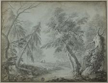 Forest with Stream and Figures, n.d