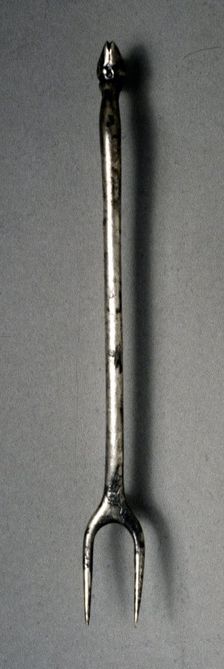 Fork with Animal Hoof Finial (Ornament), 300s. Creator: Unknown