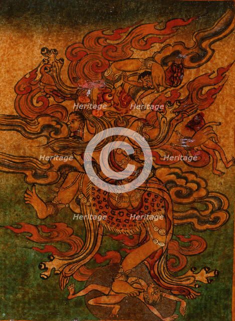 Form of Palden Lhamo (?), Nyingmapa Buddhist or Bon Ritual Card, 18th-19th century. Creator: Unknown.