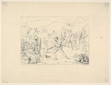 Formation of Guerrilla Bands (from Confederate War Etchings), 1861-63. Creator: Adalbert John Volck