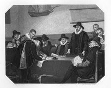 Formation of the Dutch East India Company, 1602, (c1870). Artist: JH Rennefeld