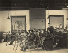 Formal class in liberal arts and sciences Hampton Institute, Hampton, Va. -writing..., 1899 or 1900. Creator: Frances Benjamin Johnston