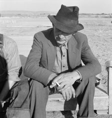 Former Nebraska farmer, now a migrant farm worker, Klamath County, Oregon, 1939. Creator: Dorothea Lange