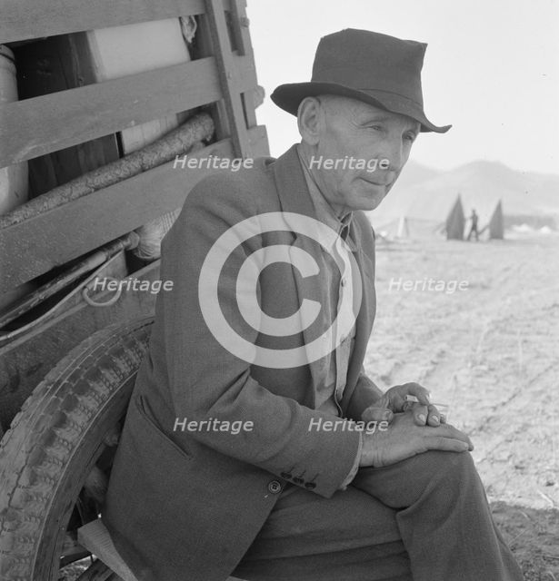 Former Nebraska farmer, now a migrant farm worker, Klamath County, Oregon, 1939. Creator: Dorothea Lange.